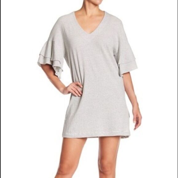 Lucky Brand Ruffle Sleeve‎ Striped Mini Dress S - Picture 3 of 9